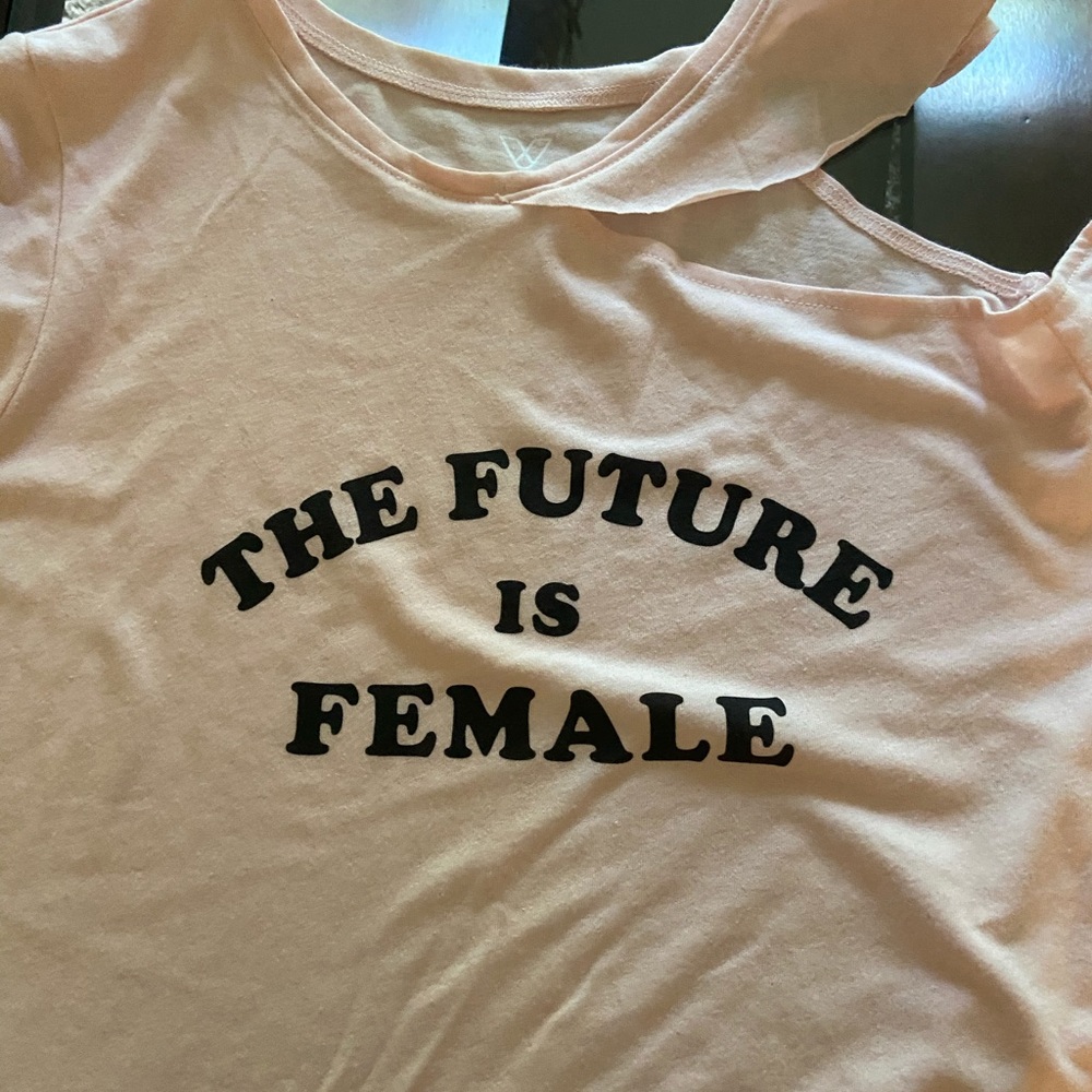 👛“The Future Is Female” One Shoulder Cut Out Tee - Picture 5 of 7